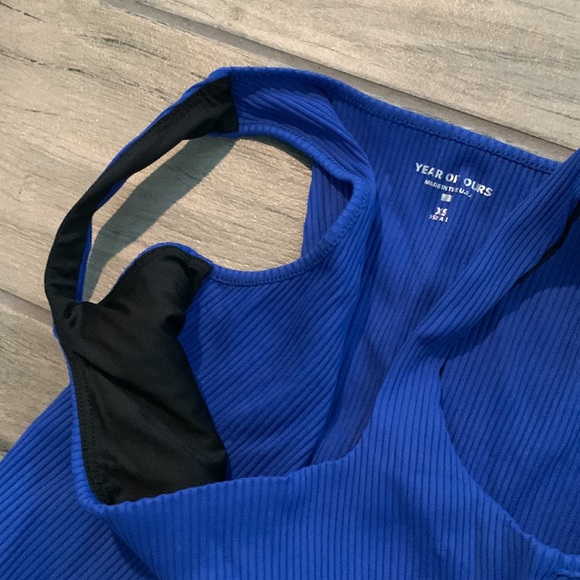 Year of ours blue ribbed crop top - Picture 7 of 9